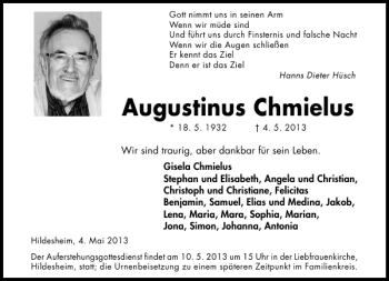 Traueranzeige von Augustinus Chmielus von Hildesheimer Allgemeine Zeitung