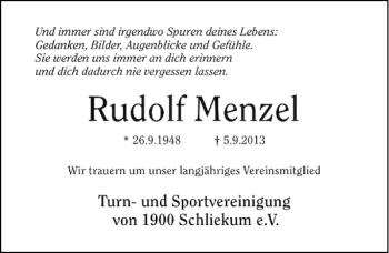 Traueranzeige von Nachruf TuSpo Schliekum von Hildesheimer Allgemeine Zeitung