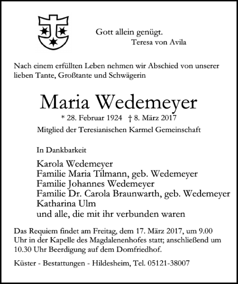 Maria von wedemeyer