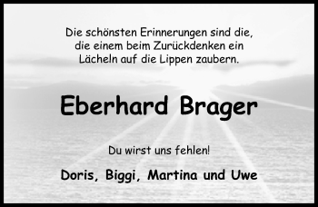 Traueranzeige von Eberhard Brager von Hildesheimer Allgemeine Zeitung