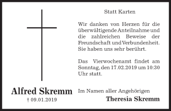 Traueranzeige von Alfred Skremm von Hildesheimer Allgemeine Zeitung