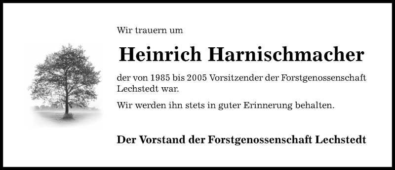  Traueranzeige für Heinrich Harnischmacher vom 12.03.2019 aus Hildesheimer Allgemeine Zeitung