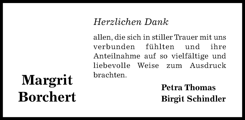  Traueranzeige für Margrit Borchert vom 23.03.2019 aus Hildesheimer Allgemeine Zeitung