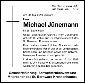 Traueranzeige von Michael Jünemann von Hildesheimer Allgemeine Zeitung