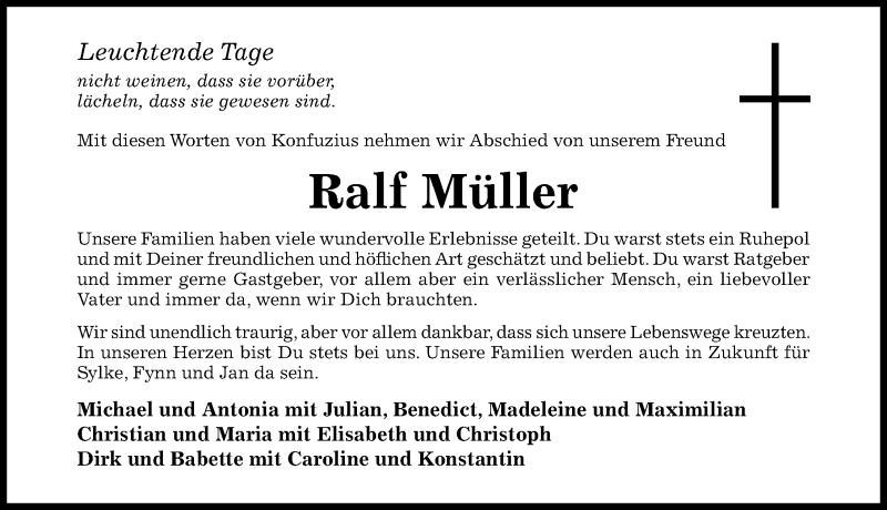  Traueranzeige für Ralf Müller vom 03.08.2019 aus Hildesheimer Allgemeine Zeitung