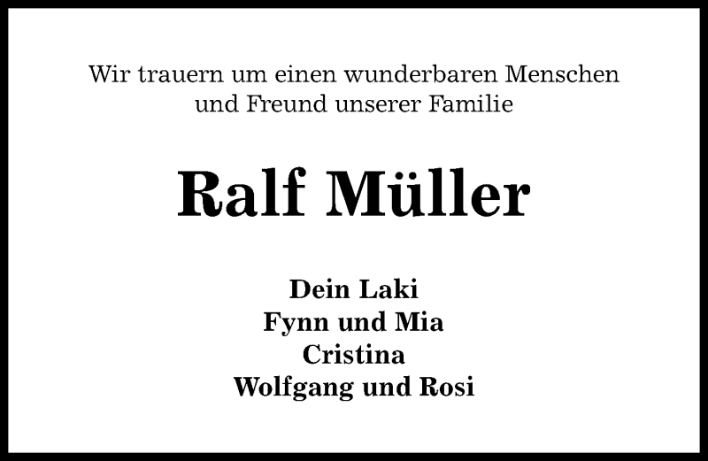  Traueranzeige für Ralf Müller vom 03.08.2019 aus Hildesheimer Allgemeine Zeitung