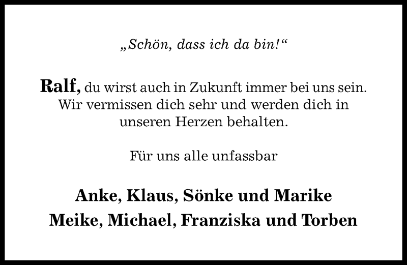  Traueranzeige für Ralf Müller vom 03.08.2019 aus Hildesheimer Allgemeine Zeitung