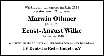 Traueranzeige von Ernst-August Wilke von Hildesheimer Allgemeine Zeitung