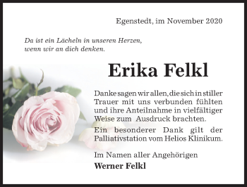 Traueranzeige von Erika Felkl von Hildesheimer Allgemeine Zeitung