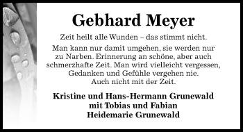 Traueranzeige von Gebhard Meyer von Hildesheimer Allgemeine Zeitung