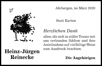 Traueranzeige von Heinz-Jürgen Reinecke von Hildesheimer Allgemeine Zeitung