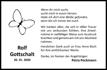 Traueranzeige von Rolf Gottschalt von Hildesheimer Allgemeine Zeitung