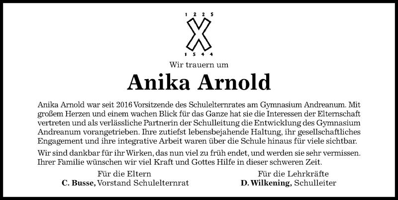  Traueranzeige für Anika Arnold vom 18.04.2020 aus Hildesheimer Allgemeine Zeitung