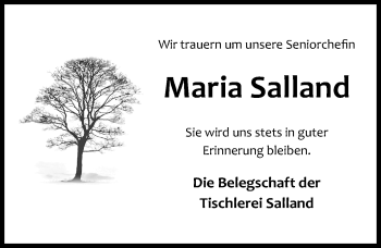 Traueranzeige von Maria Salland von Hildesheimer Allgemeine Zeitung