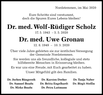 Traueranzeige von Uwe Gronau von Hildesheimer Allgemeine Zeitung