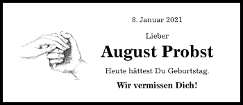 Traueranzeige von August Probst von Hildesheimer Allgemeine Zeitung