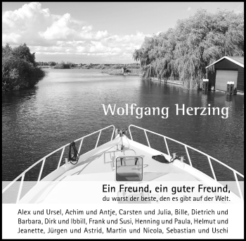 Traueranzeige von Wolfgang Herzing von Hildesheimer Allgemeine Zeitung