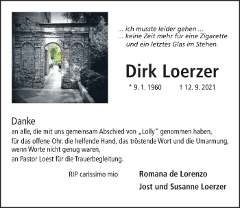 Traueranzeige von Dirk Loerzer von Hildesheimer Allgemeine Zeitung