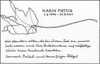 Traueranzeige von Karin Pietsch von Hildesheimer Allgemeine Zeitung