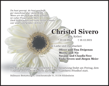 Traueranzeige von Christel Sivero von Hildesheimer Allgemeine Zeitung
