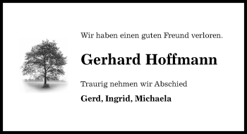 Traueranzeige von Gerhard Hoffmann von Hildesheimer Allgemeine Zeitung