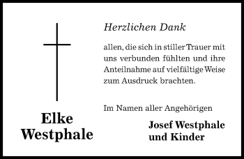 Traueranzeige von Elke Westphale von Hildesheimer Allgemeine Zeitung