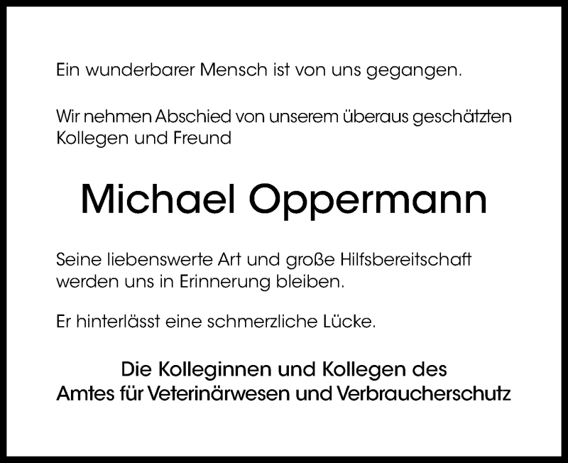  Traueranzeige für Michael Oppermann vom 03.02.2021 aus Hildesheimer Allgemeine Zeitung