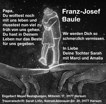 Traueranzeige von Franz-Josef Baule von Hildesheimer Allgemeine Zeitung