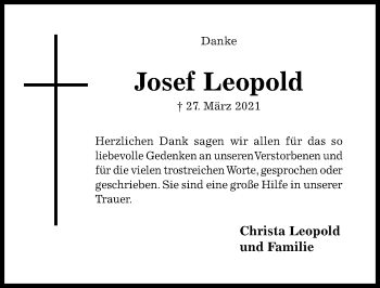 Traueranzeige von Josef Leopold von Hildesheimer Allgemeine Zeitung