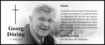 Traueranzeige von Georg Döring von Hildesheimer Allgemeine Zeitung