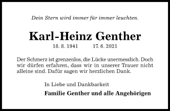 Traueranzeige von Karl-Heinz Genther von Hildesheimer Allgemeine Zeitung