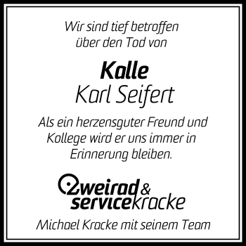 Traueranzeige von Karl Seifert von Hildesheimer Allgemeine Zeitung