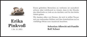 Traueranzeige von Erika Pinkvoß von Hildesheimer Allgemeine Zeitung