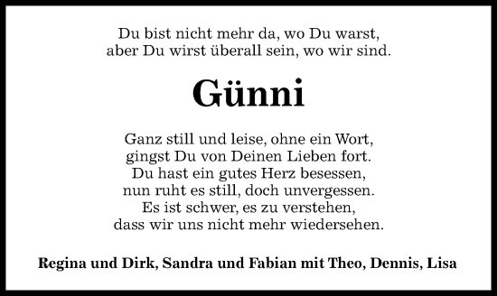 Traueranzeige von Günter Manig von Hildesheimer Allgemeine Zeitung