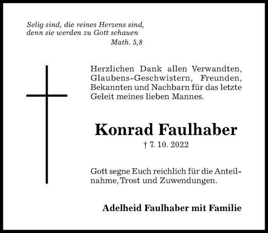 Traueranzeige von Konrad Faulhaber von Hildesheimer Allgemeine Zeitung