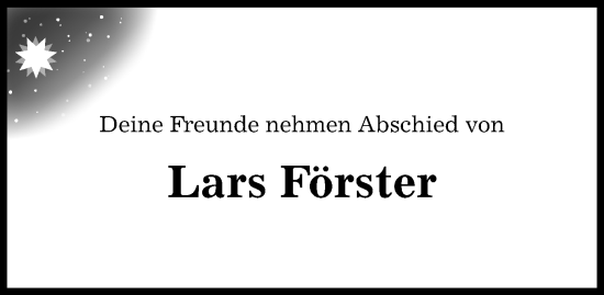 Traueranzeige von Lars Förster von Hildesheimer Allgemeine Zeitung