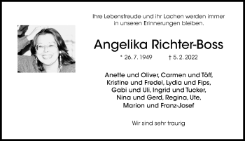 Traueranzeige von Angelika Richter-Boss von Hildesheimer Allgemeine Zeitung