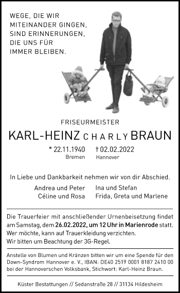 Traueranzeige von Karl-Heinz Braun von Hildesheimer Allgemeine Zeitung