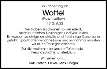 Traueranzeige von Ralph Lettow von Hildesheimer Allgemeine Zeitung