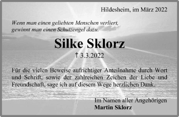 Traueranzeige von Silke Sklorz von Hildesheimer Allgemeine Zeitung