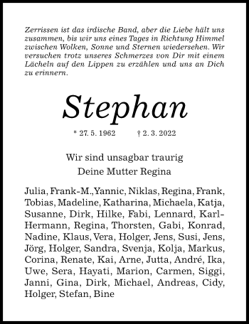 Traueranzeige von Stephan  von Hildesheimer Allgemeine Zeitung