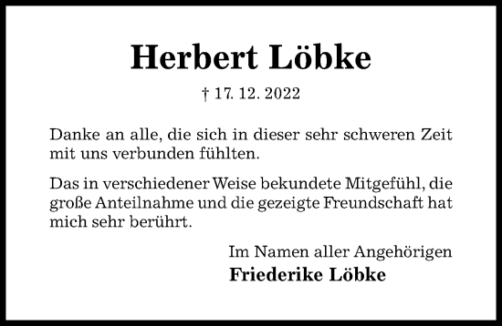 Traueranzeige von Herbert Löbke von Hildesheimer Allgemeine Zeitung