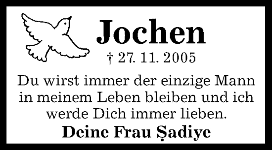 Traueranzeige von Jochen  von Hildesheimer Allgemeine Zeitung