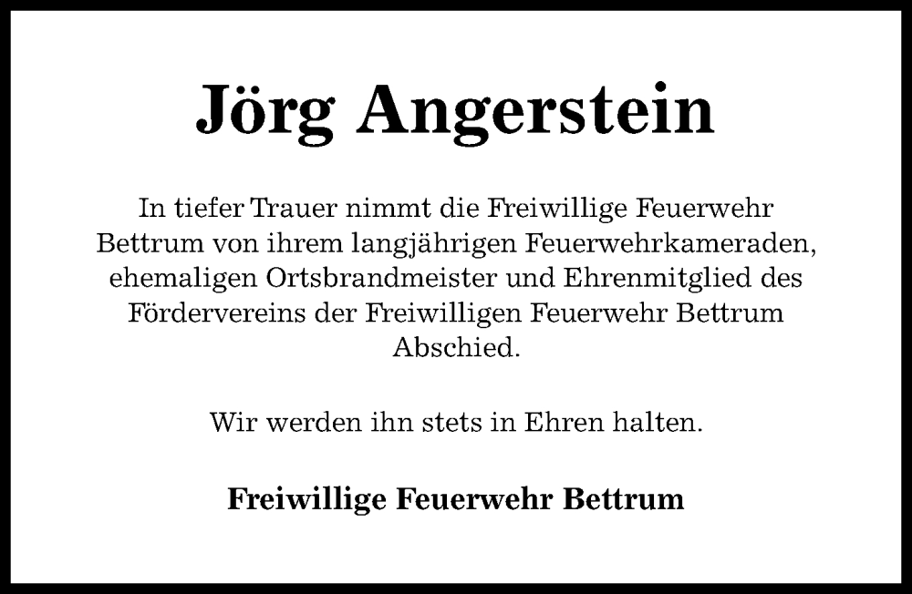  Traueranzeige für Jörg Angerstein vom 05.07.2023 aus Hildesheimer Allgemeine Zeitung