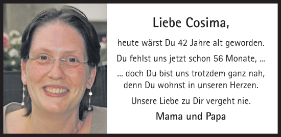 Traueranzeige von Cosima  von Hildesheimer Allgemeine Zeitung