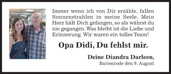 Traueranzeige von Didi  von Hildesheimer Allgemeine Zeitung