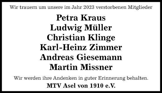 Traueranzeige von Christian Klinge von Hildesheimer Allgemeine Zeitung