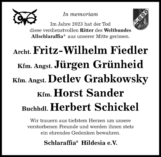 Traueranzeige von Jürgen Grünheid von Hildesheimer Allgemeine Zeitung