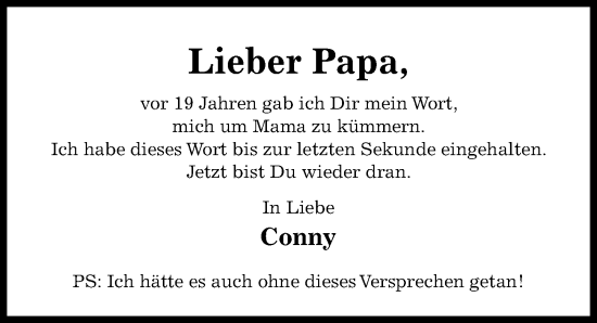 Traueranzeige von Papa  von Hildesheimer Allgemeine Zeitung