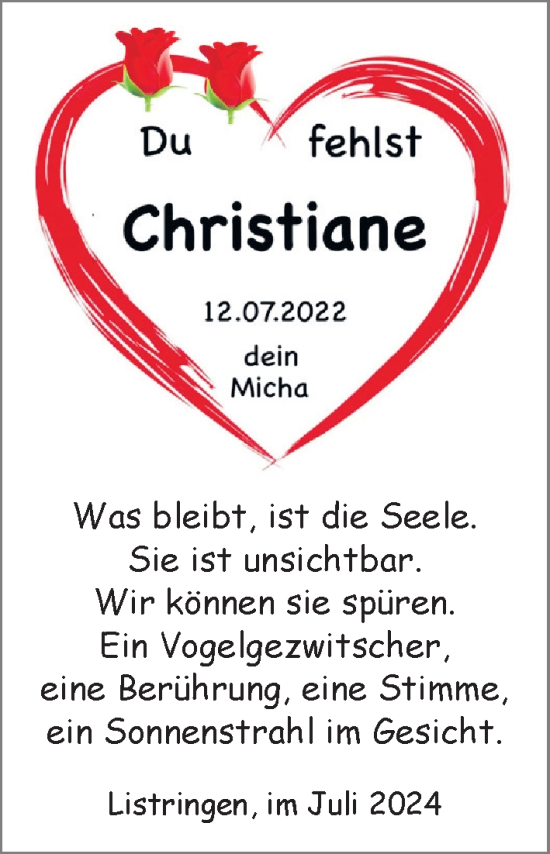 Traueranzeige von Christiane Richers von Hildesheimer Allgemeine Zeitung